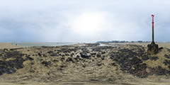 Marée du siècle — Le Pouliguen — La Baule. Pêcheurs à pied.