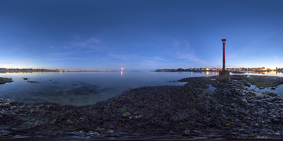 La Baule — Le Pouliguen — lever de lune sur la baie